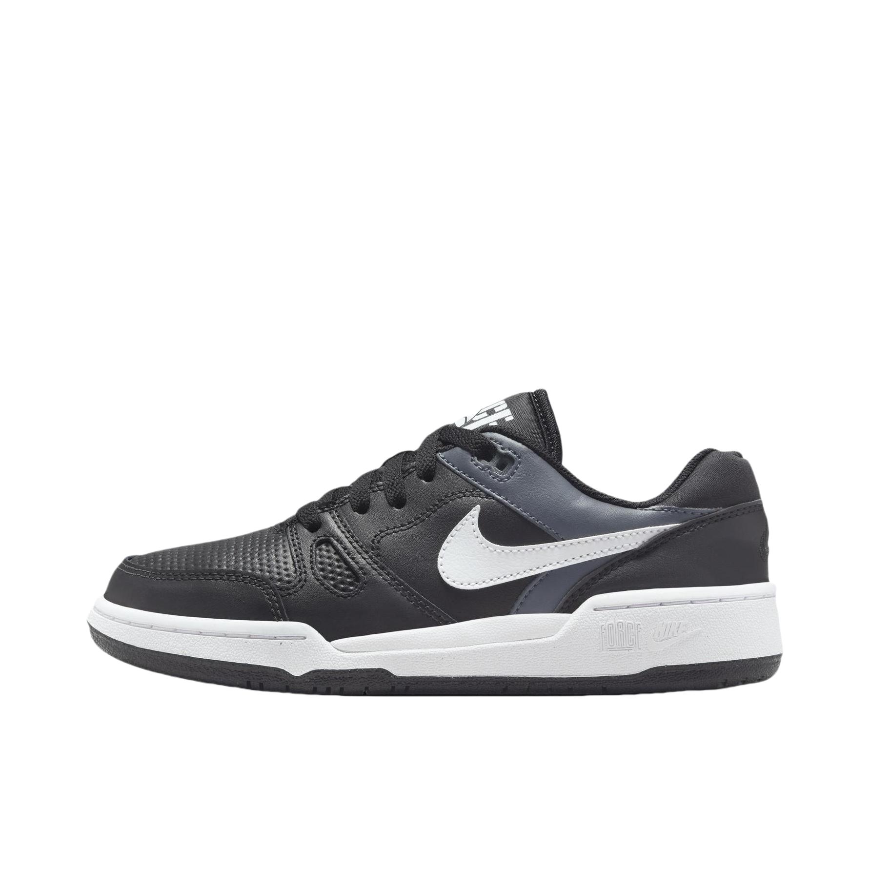 推荐商品：Nike Full Force 板鞋 潮流复古百搭休闲运动减震耐磨防滑学院风 大童/黑色/无烟煤色/帆白色 