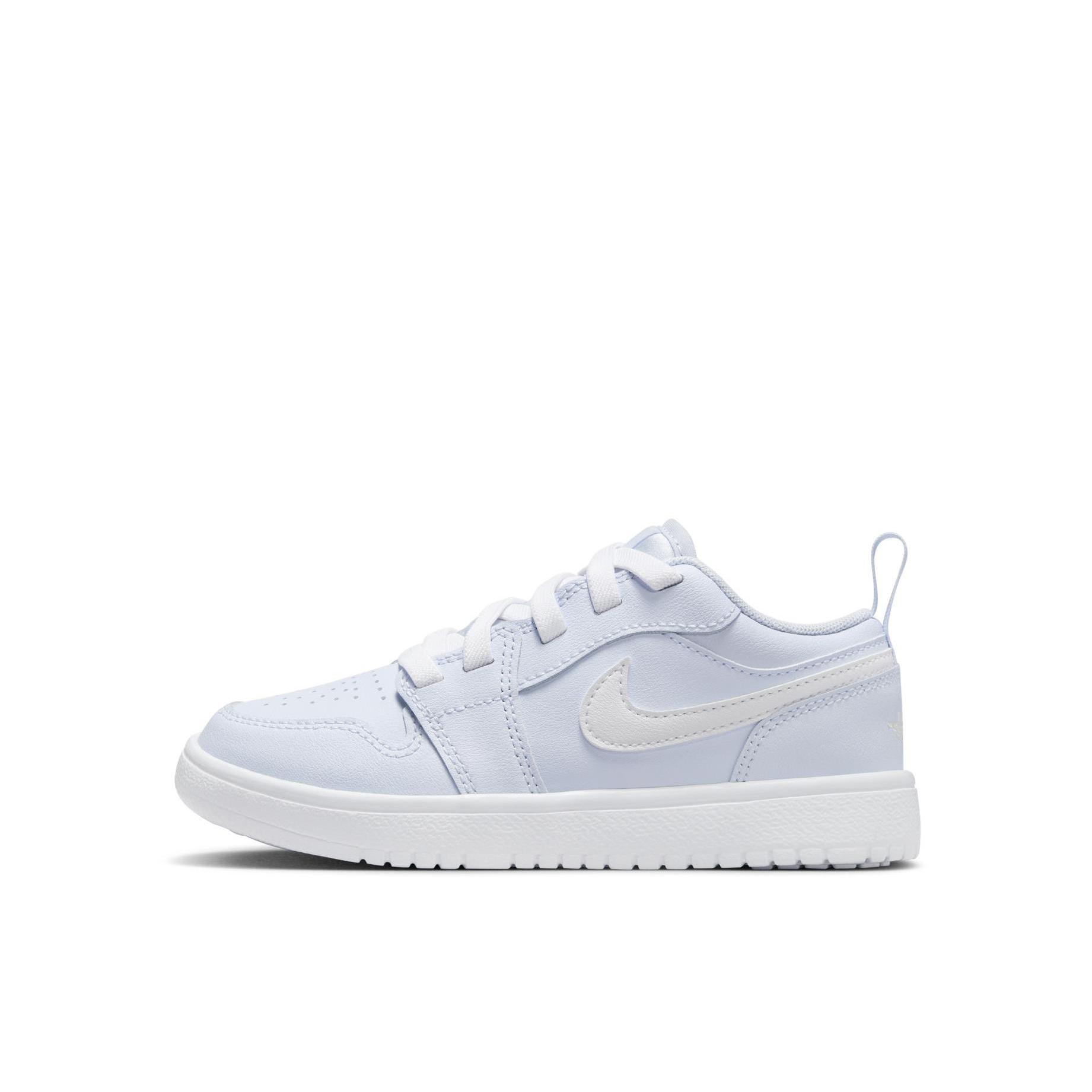 推荐商品：Air Jordan 1 复古运动 舒适防踢 缓震耐磨 魔术贴 板鞋儿童 小童/狂喜钴蓝/浅灰/白色