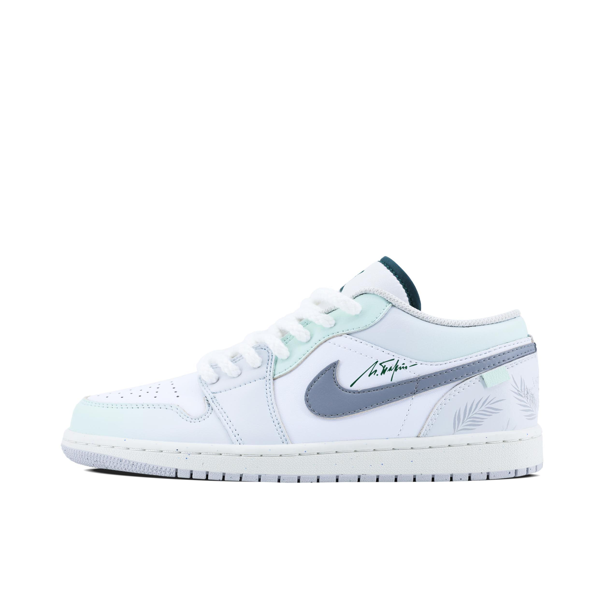 推荐商品：【定制球鞋】Air Jordan 1 减震 耐磨 透气 平跟 复古 潮流 简约 包裹性 防滑 轻便 支撑 增高 板鞋 薄荷椰林