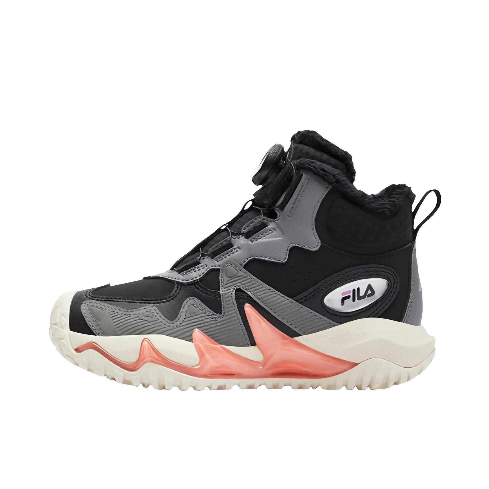 推荐商品：FILA/斐乐 保暖 舒适 休闲 百搭 运动鞋儿童 大童/黑色/烟灰