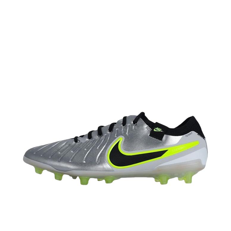 推荐商品：Nike Tiempo Legend 10 Elite AG-Pro 顶级 胶质短钉 人造草地 耐磨支撑 足球鞋 金属银/黑色/荧光黄