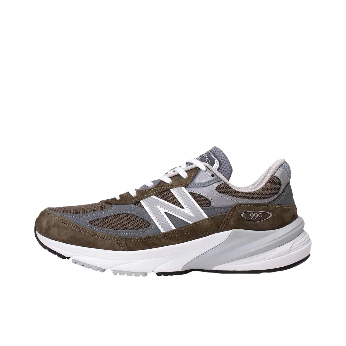 推荐商品：New Balance 990 V6 跑鞋 拼接网布绒面革织物合成革耐磨透气减震防滑支撑圆头 D宽/棕色 