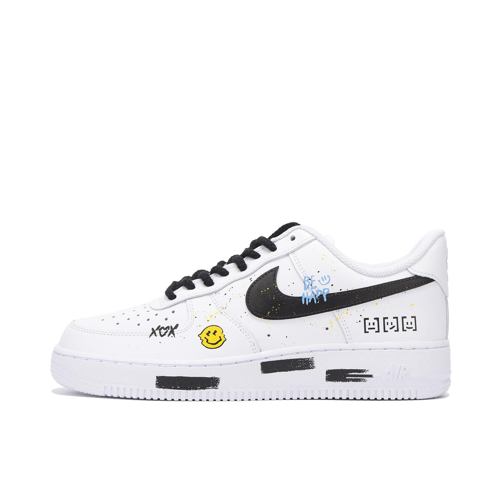 推荐商品：【定制款】 Nike Air Force 1 板鞋 防滑减震耐磨低帮增高 涂鸦九