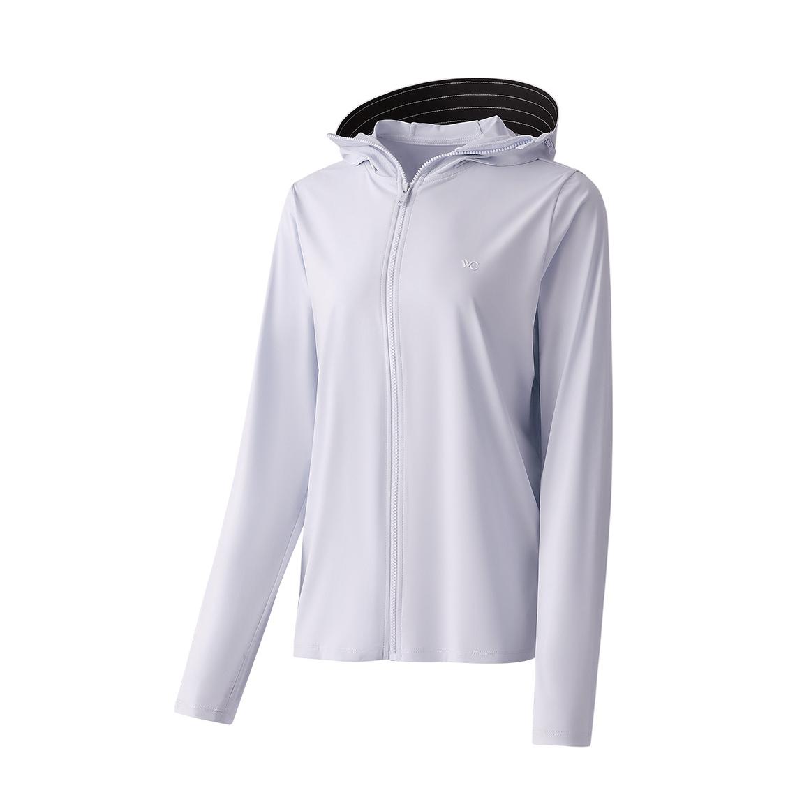 推荐商品：【成毅同款】VVC 防紫外线轻户外冰丝透气轻薄小蛮腰骑车连帽超薄款长袖修身拉链遮阳轻氧防晒衣 女装 VGA3S156 香芋紫/冰氧二代