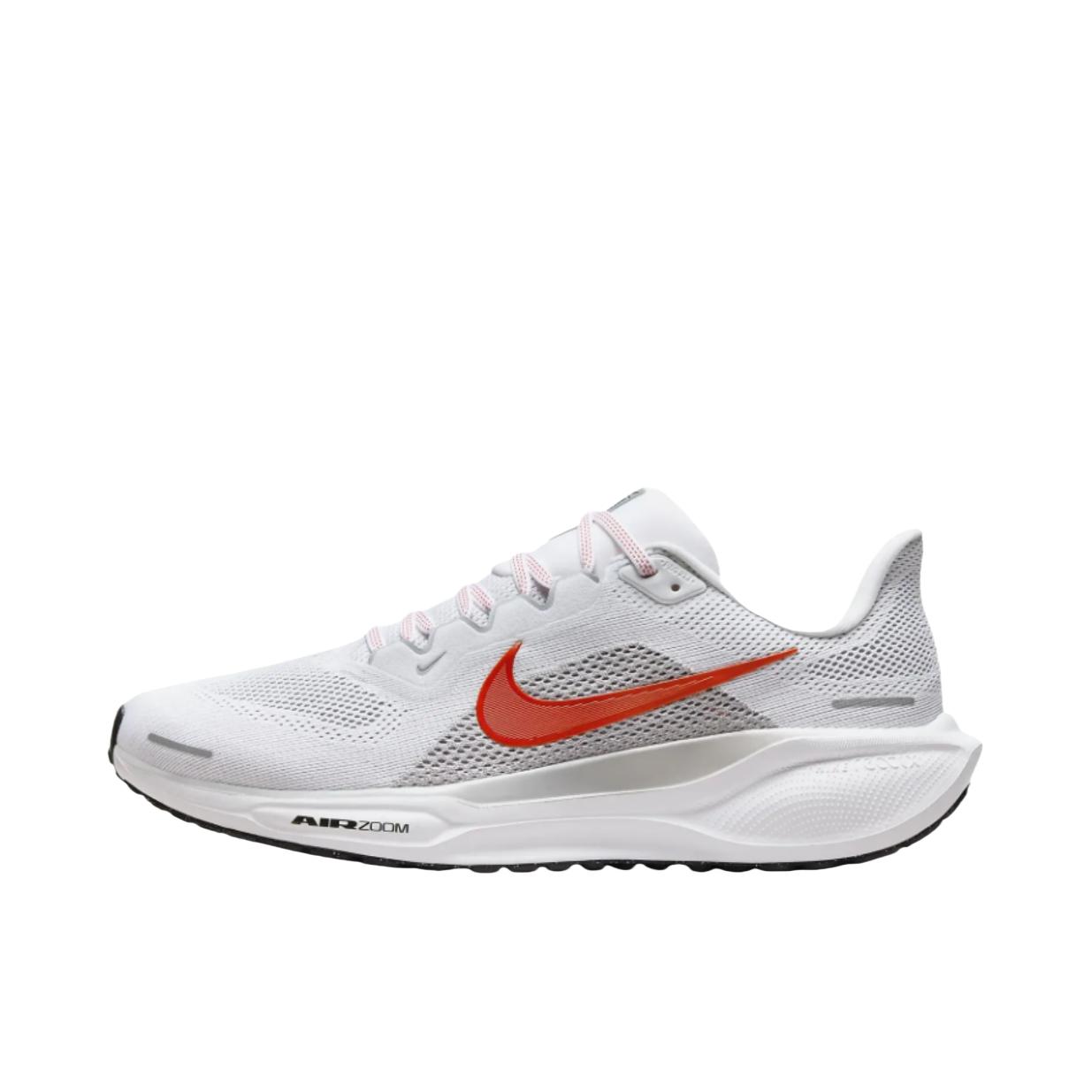 推荐商品：Nike Air Zoom Pegasus 41 飞马 跑鞋 ReactX泡绵缓震透气轻便回弹训练防滑马拉松短跑支撑贴合耐用 白色/狼灰色/黑色/皮坎特红色 
