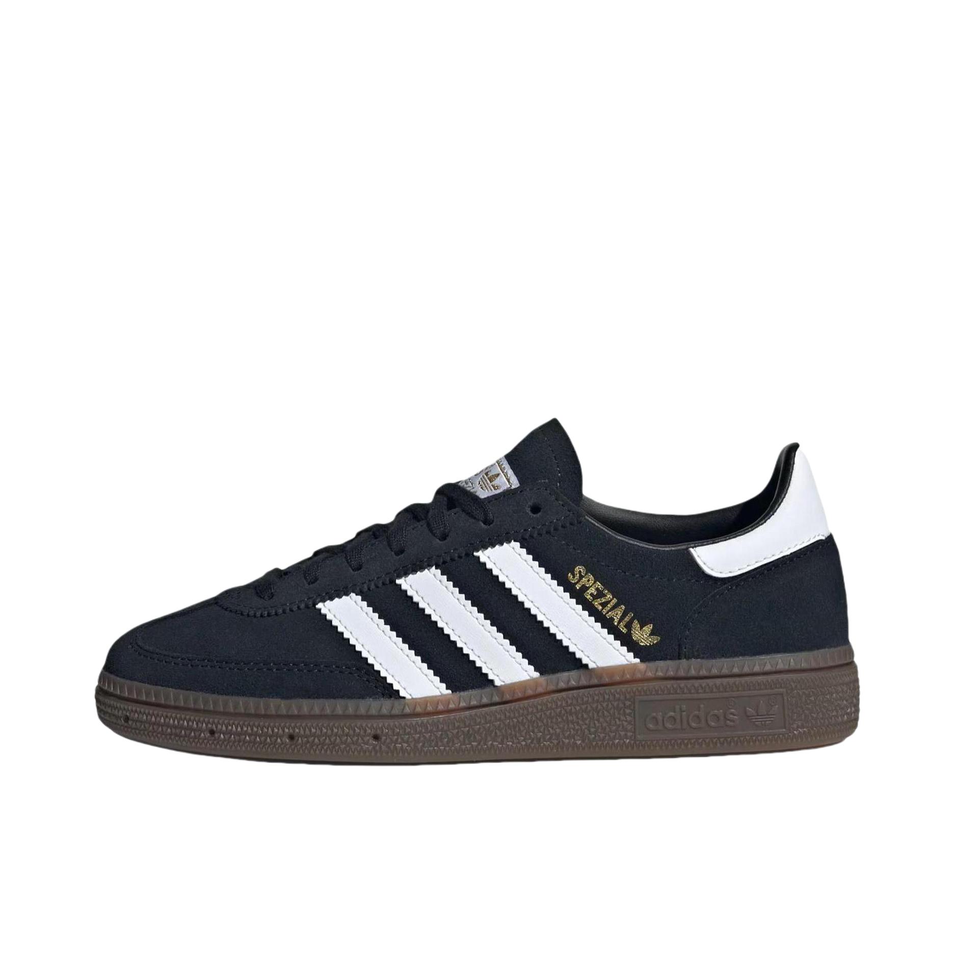 推荐商品：adidas Originals Handball Spezial 薄底鞋 T头鞋 德训鞋 板鞋 简约百搭复古轻便防滑耐磨贴合圆头耐穿 大童/黑色/白色