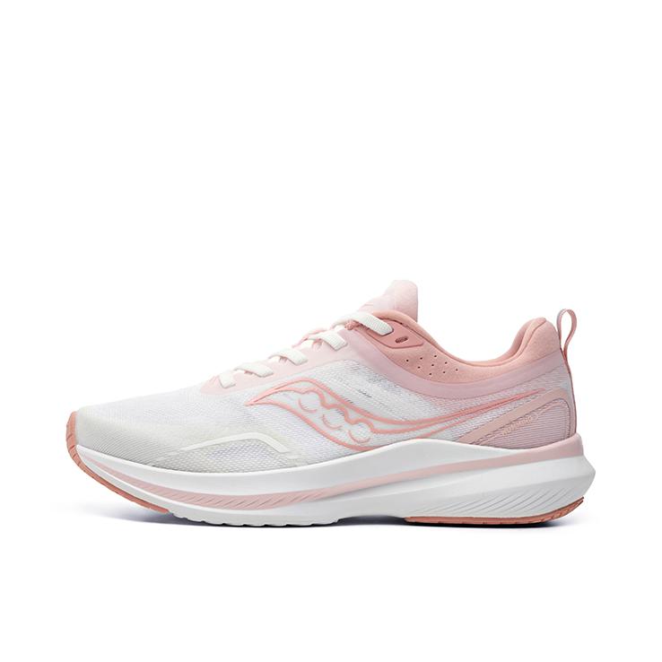 推荐商品：Saucony/索康尼 Humming 蜂鸟 3 网面透气 缓震支撑 轻便软底 慢跑训练 跑鞋 女款/白色/粉色