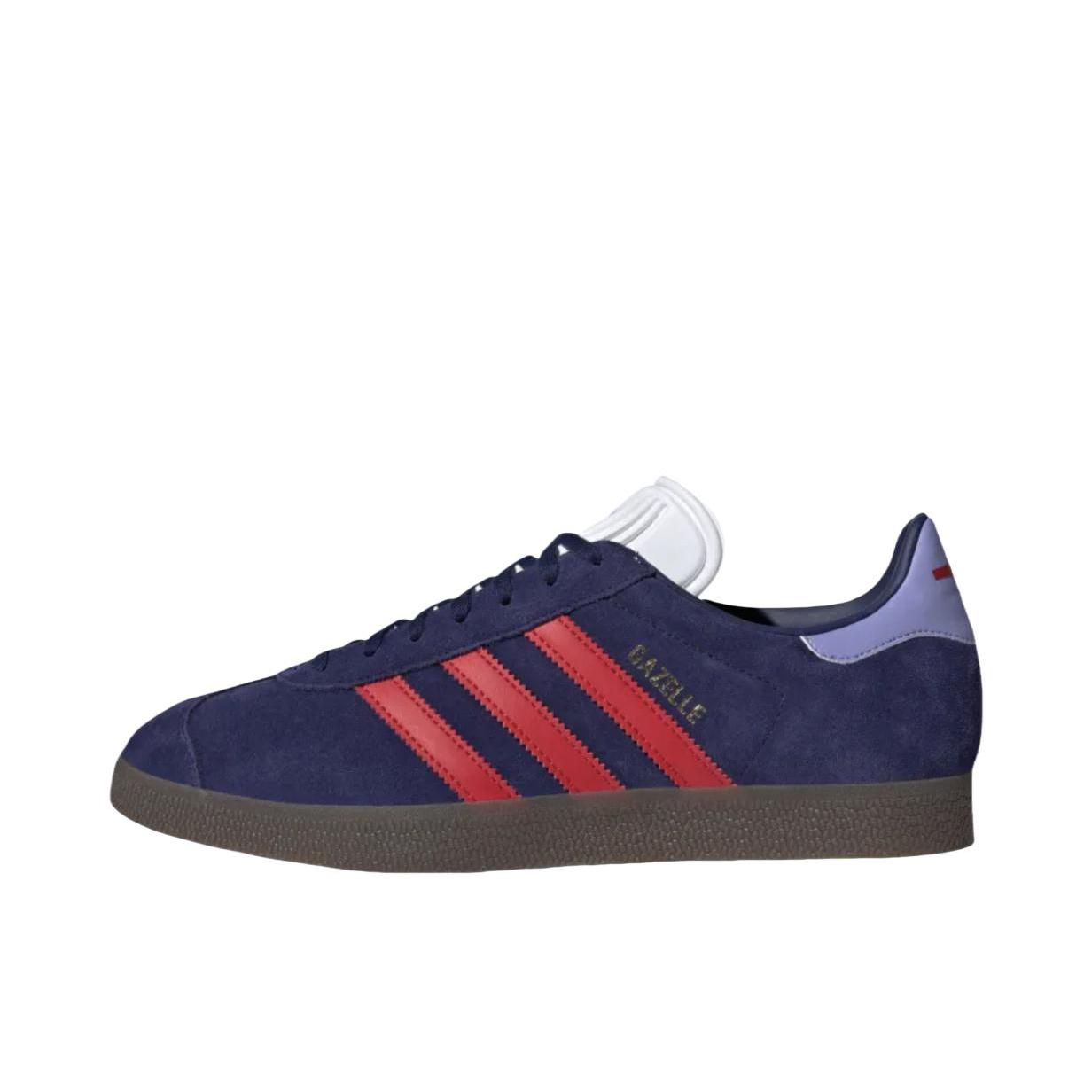 推荐商品：adidas Originals Gazelle T头鞋 德训鞋 板鞋 轻便复古薄底舒适百搭减震耐磨贴合圆头 蓝色/紫色/红色