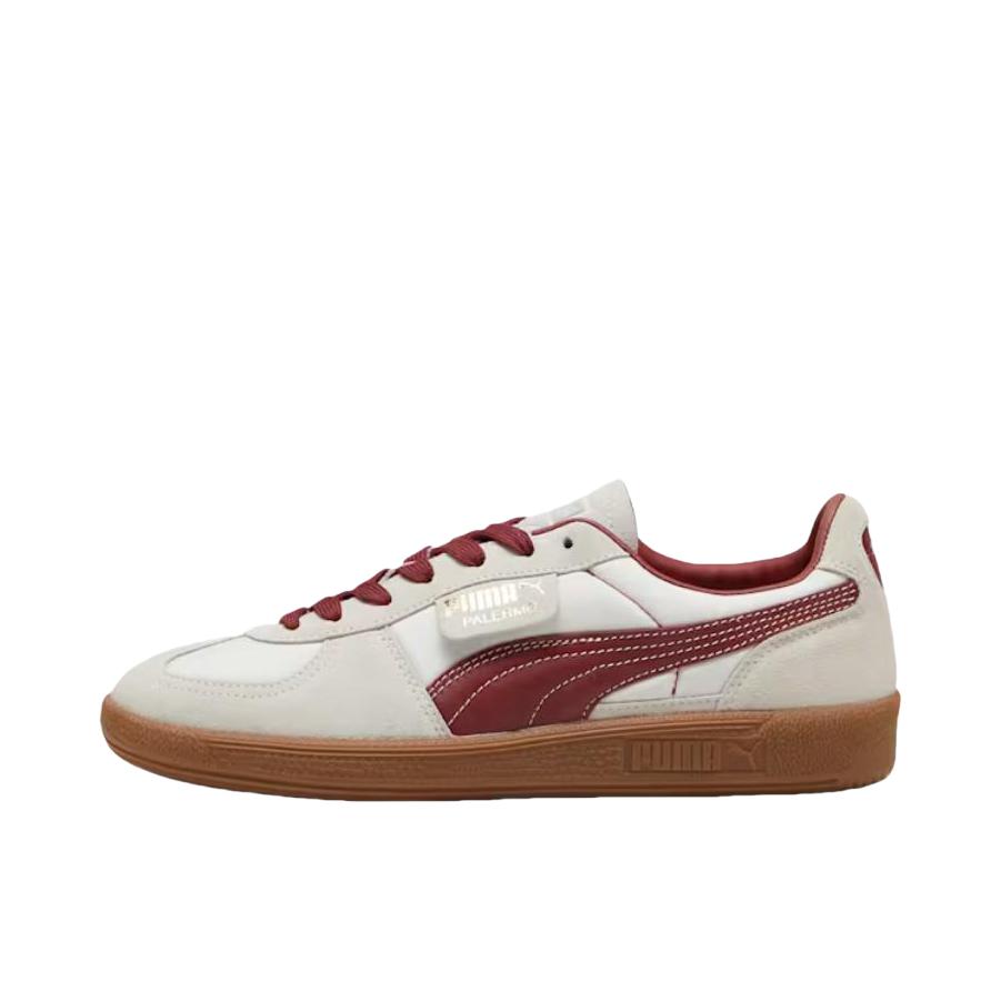 推荐商品：【朴彩英同款】 Puma/彪马 Palermo Og T头鞋 德训鞋 运动休闲鞋 时尚潮流拼接舒适百搭薄底复古 暖白色/深红色