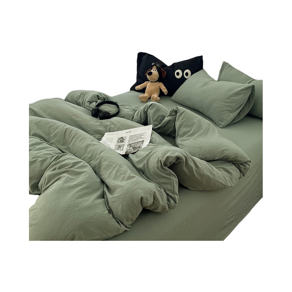 推荐商品：绪风 ins风超柔系列 亲肤磨毛水洗棉三件套学生宿舍被单枕套被套