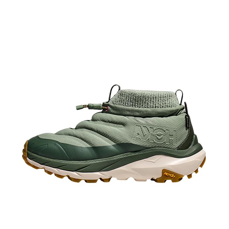 推荐商品：HOKA ONE ONE  卡哈2 KAHA 2  FROST MOC GTX  登山  低帮  防滑耐磨 舒适百搭  徒步鞋 户外鞋 深绿色/芦荟绿