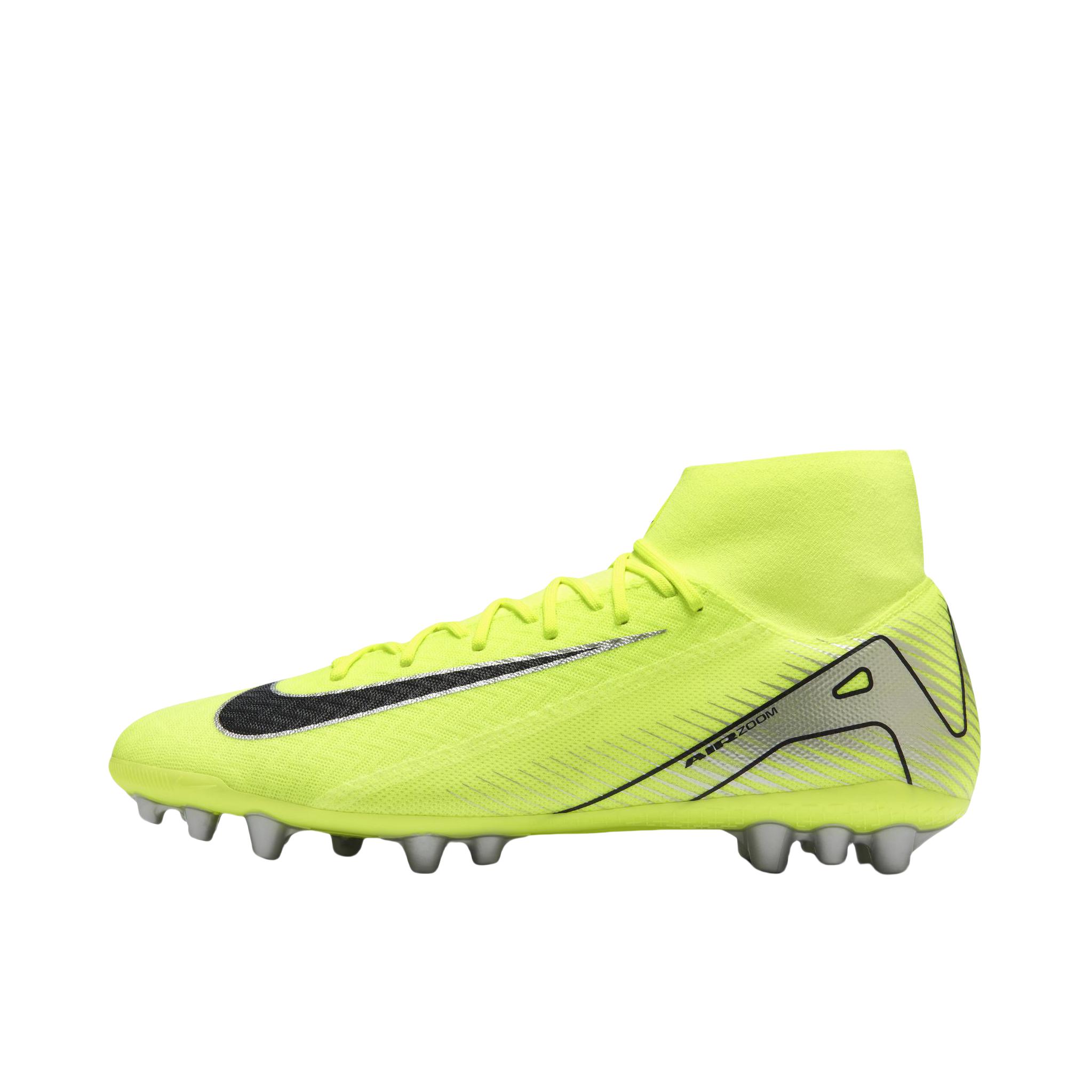推荐商品：Nike Mercurial Superfly 10 Academy AG 中端 胶质短钉 人工草场 防滑耐磨 足球鞋 荧光黄/黑色