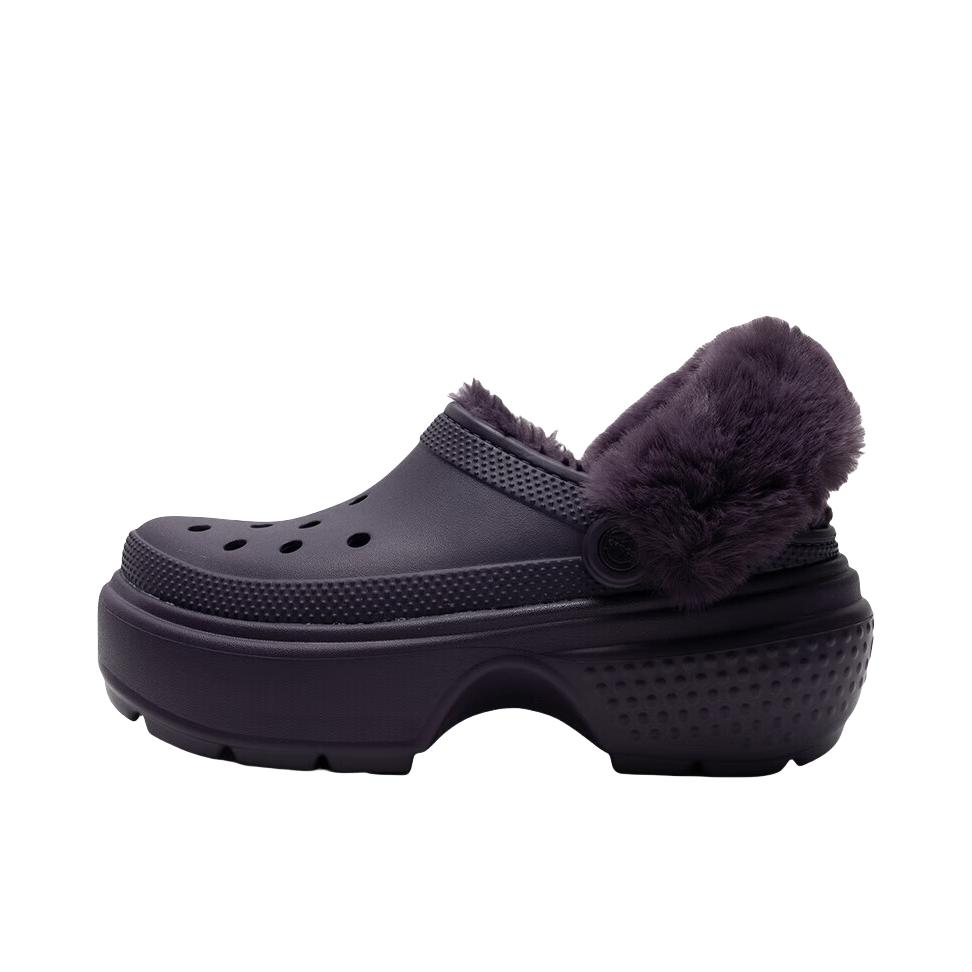 推荐商品：Crocs/卡骆驰 Stomp Clog 雪屋 暖棉 防滑耐磨 舒适透气 时尚百搭 外穿 洞洞鞋 凉鞋 深鸢尾紫