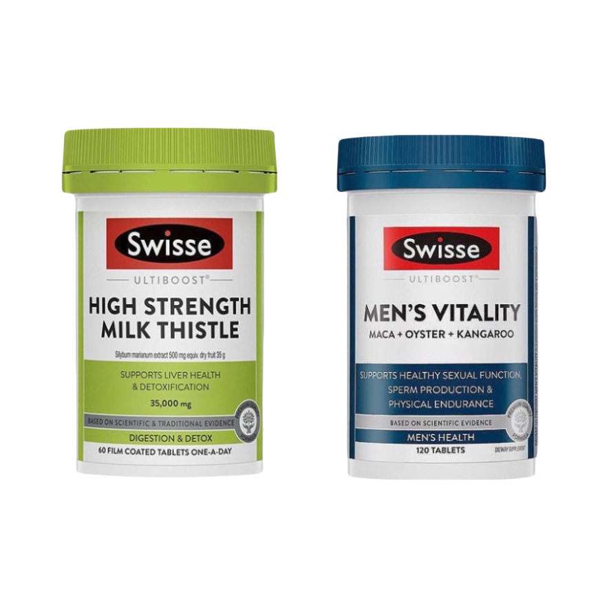 Swisse/斯维诗 男士雄风片+奶蓟草护肝片 组合装 健康熬夜补充营养 120粒+60粒