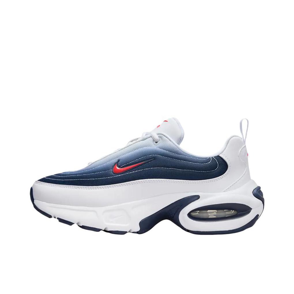 推荐商品：Nike Air Max Portal 运动休闲鞋 防滑耐磨低帮系带舒适缓震百搭时尚增高气垫复古贴合 白色/深藏青/亮深红