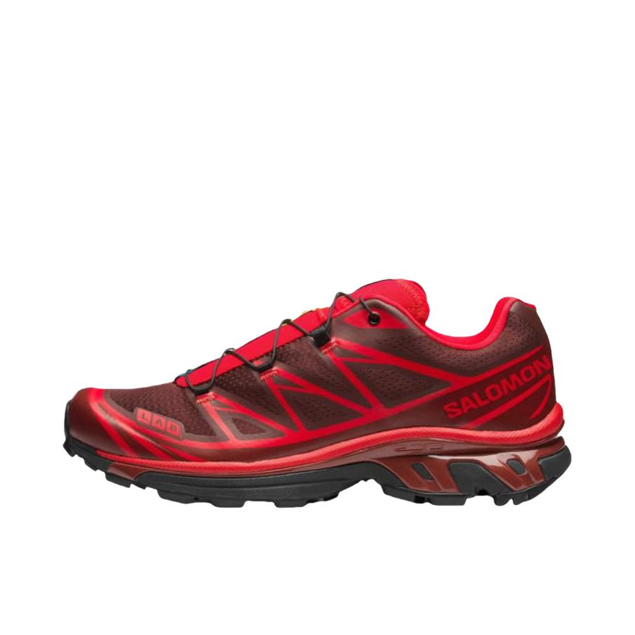 推荐商品：Salomon/萨洛蒙 XT-6 户外休闲鞋 越野跑鞋 织物复古机能透气网布支撑防水包裹性 红色/全黑色
