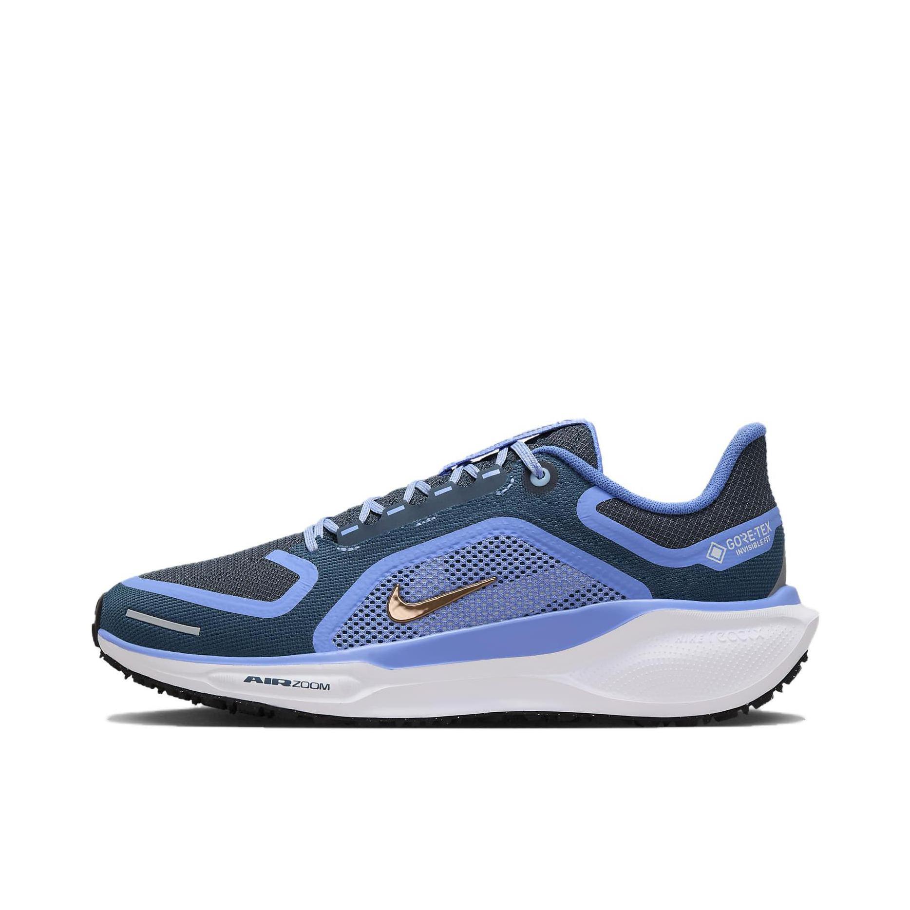 推荐商品：Nike Air Zoom Pegasus 41 飞马 跑鞋 ReactX泡绵缓震透气轻便回弹训练防滑马拉松短跑支撑贴合耐用 女款/蓝色/白色 