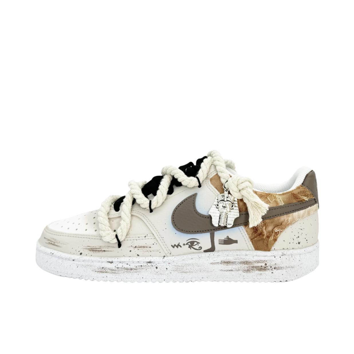 推荐商品：【定制球鞋】 Nike Court Vision 1 板鞋 防水美式简约防滑减震复古 女款/法老密码