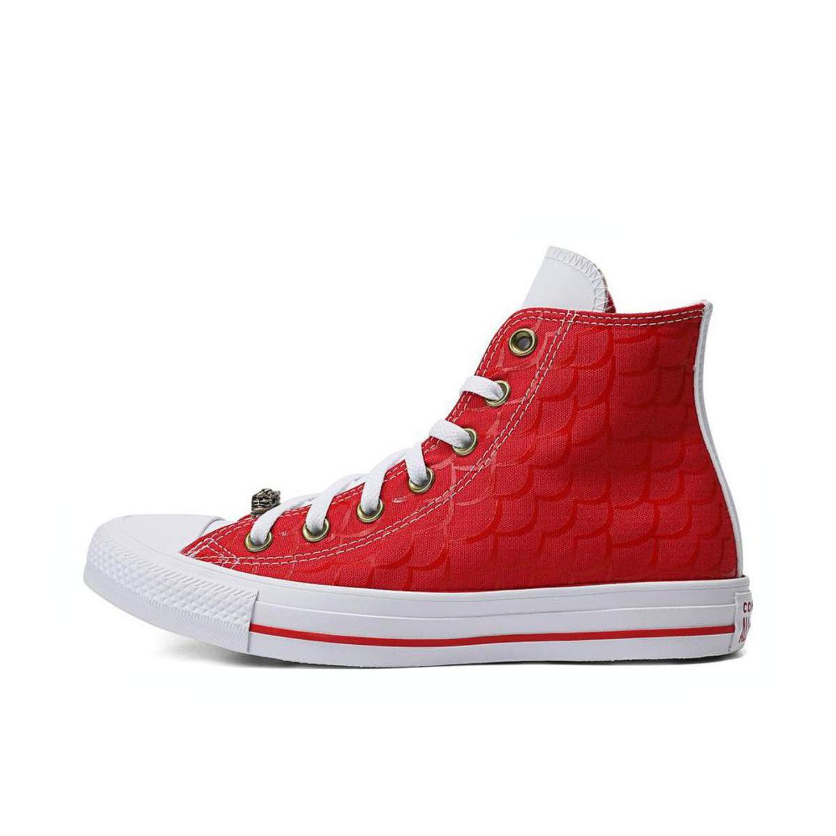 推荐商品：Converse/匡威 Chuck Taylor All Star 帆布鞋 常青款轻便防滑耐磨百搭复古圆头减震贴合高帮 龙年限定/红色