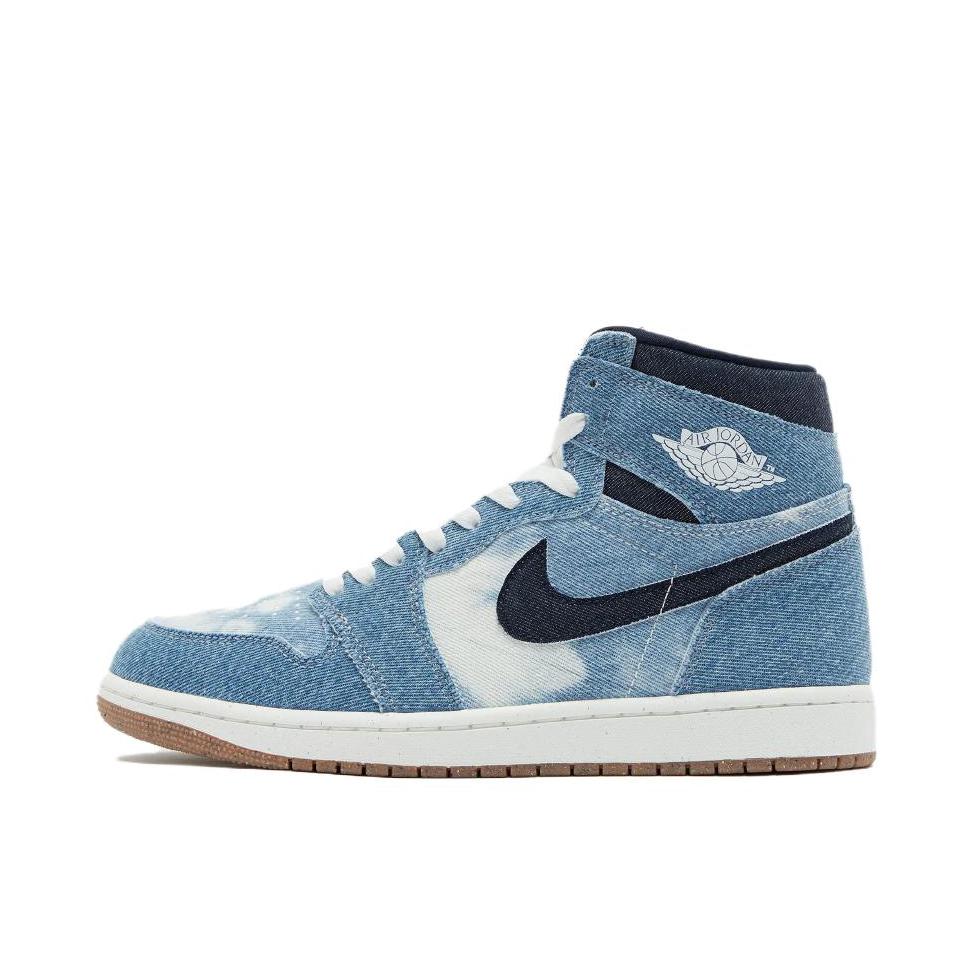 推荐商品：Air Jordan 1 板鞋 运动休闲鞋 复古潮流支撑合成革 高帮/白色/深蓝色