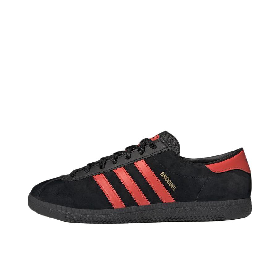 推荐商品：adidas Originals Brussels 轻便 防滑 低帮 街头 板鞋 黑色/红色