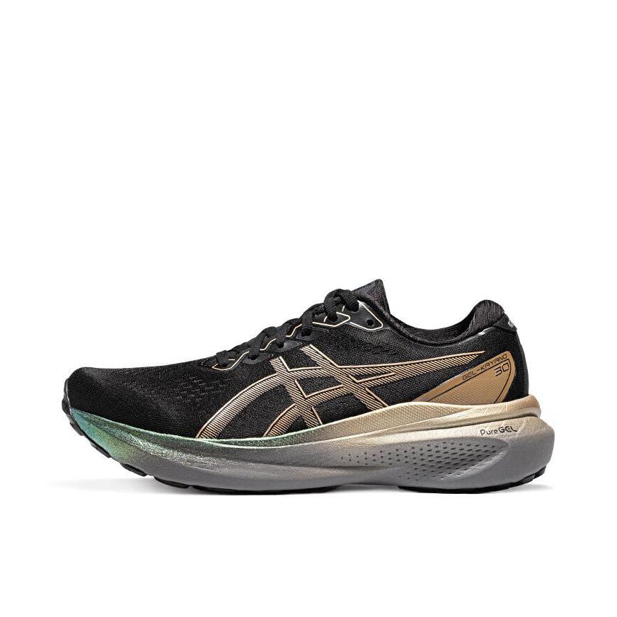 推荐商品：Asics/亚瑟士 Gel-Kayano 30 跑鞋 舒适透气轻便稳定足弓支撑防滑耐磨缓震轻量回弹慢跑圆头 黑色/米黄色