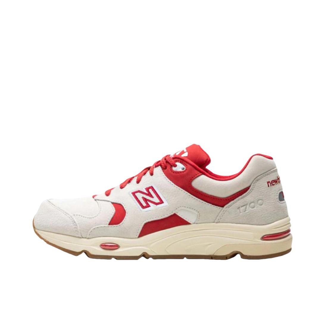 推荐商品：New Balance 1700 跑鞋 绒面革织物合成革复古减震耐磨透气防滑马拉松皮革舒适 KITH/D宽/米色