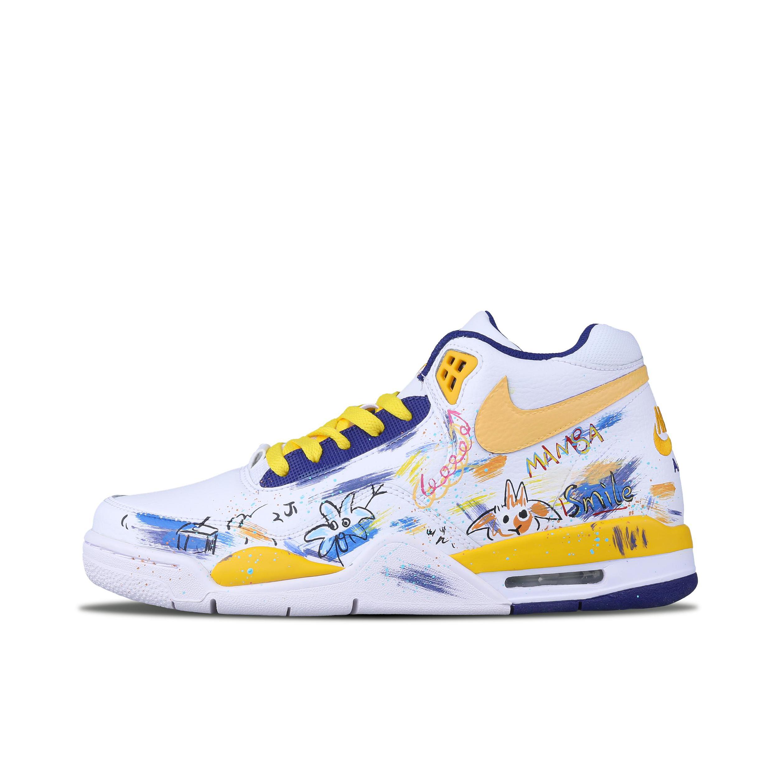 推荐商品：【定制球鞋】Nike Flight Legacy 高帮 舒适减震 防滑耐磨 潮流简约 防水 复古百搭 篮球鞋 中邦/七彩时空