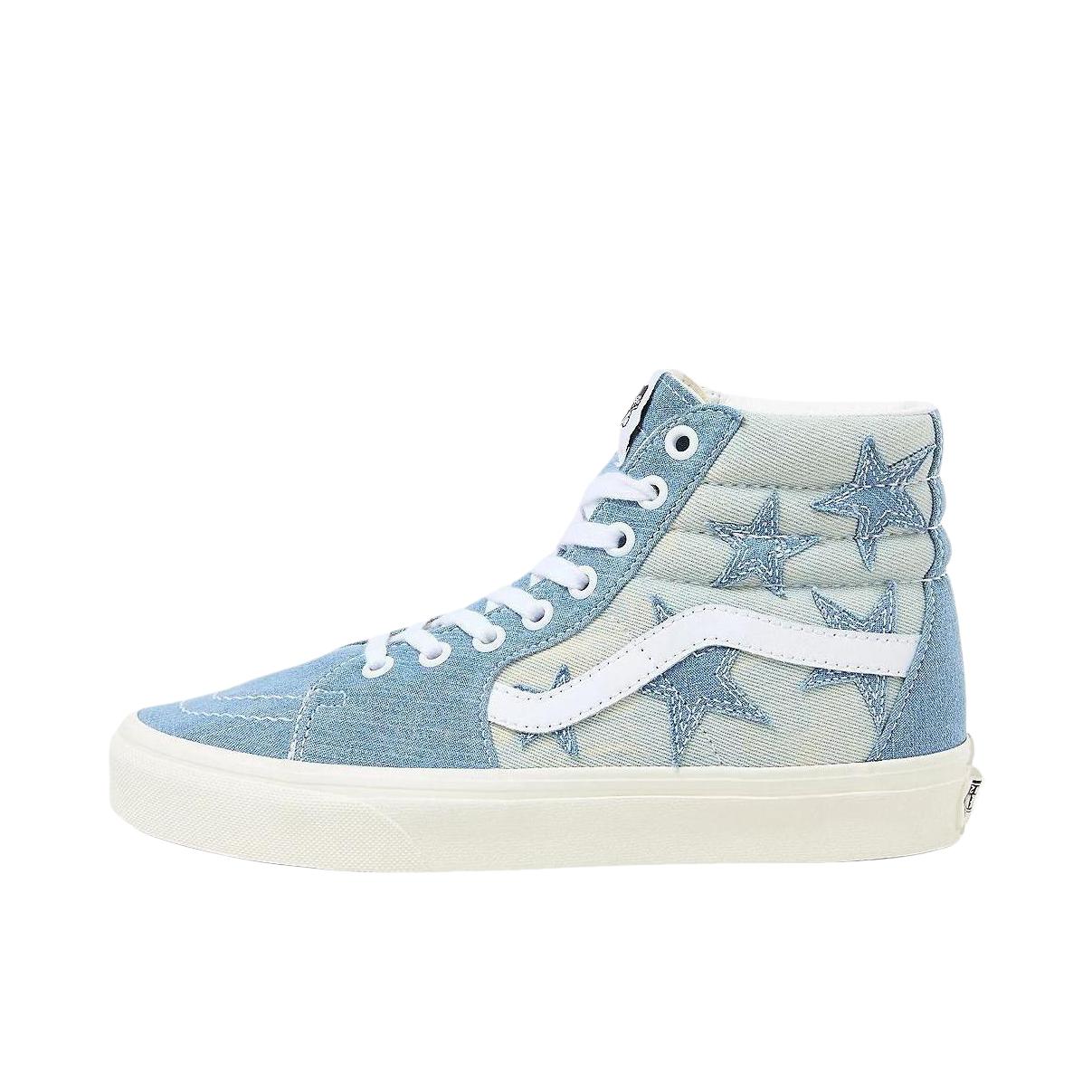 推荐商品：Vans/范斯 SK8-Hi 板鞋 潮流经典拼接复古街头厚底 蓝色印花
