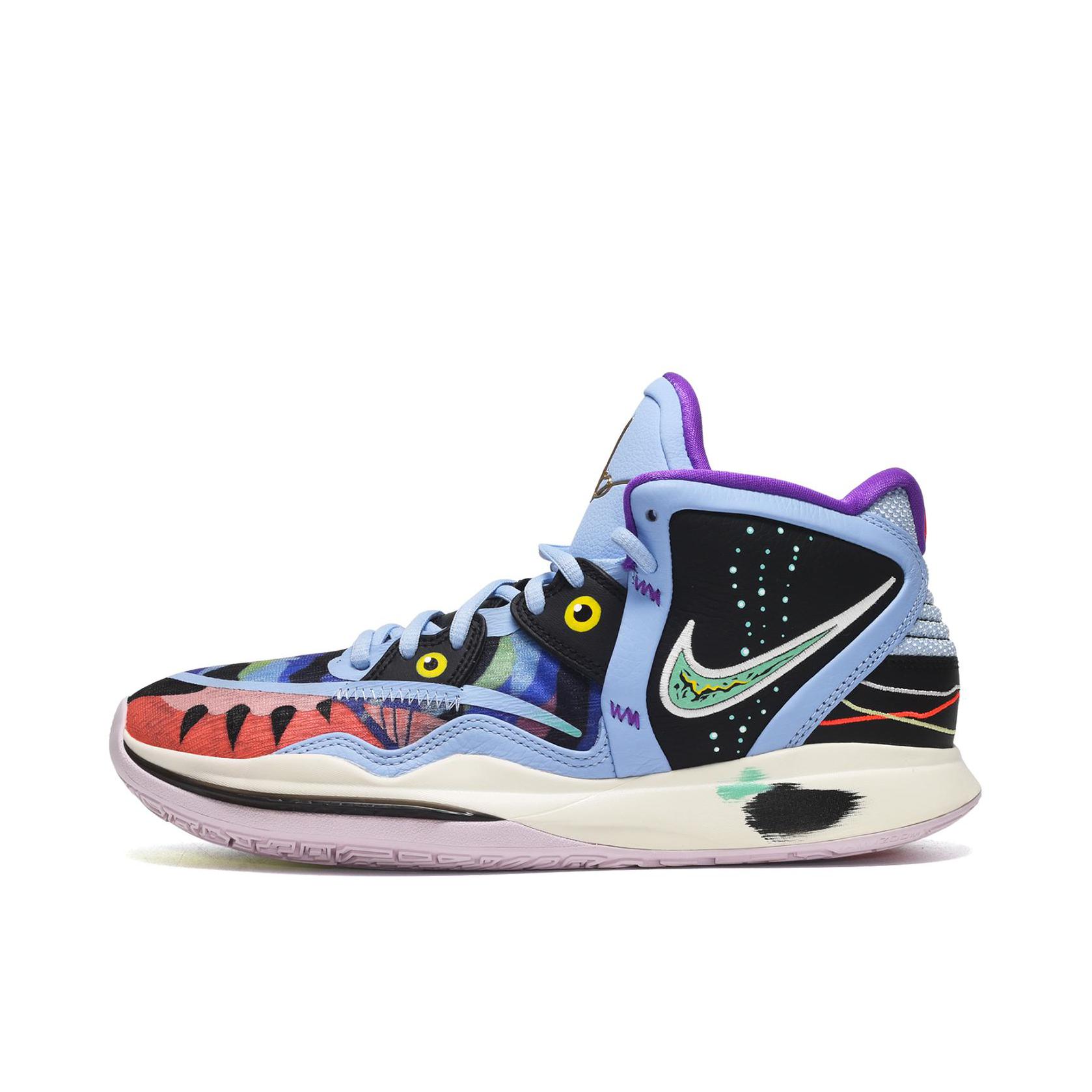 推荐商品：Nike Kyrie 8 infinity 欧文8 防滑耐磨 减震透气 包裹性 实战 织物 合成革 舒适百搭 篮球鞋 GS/蓝色/紫色/黑色
