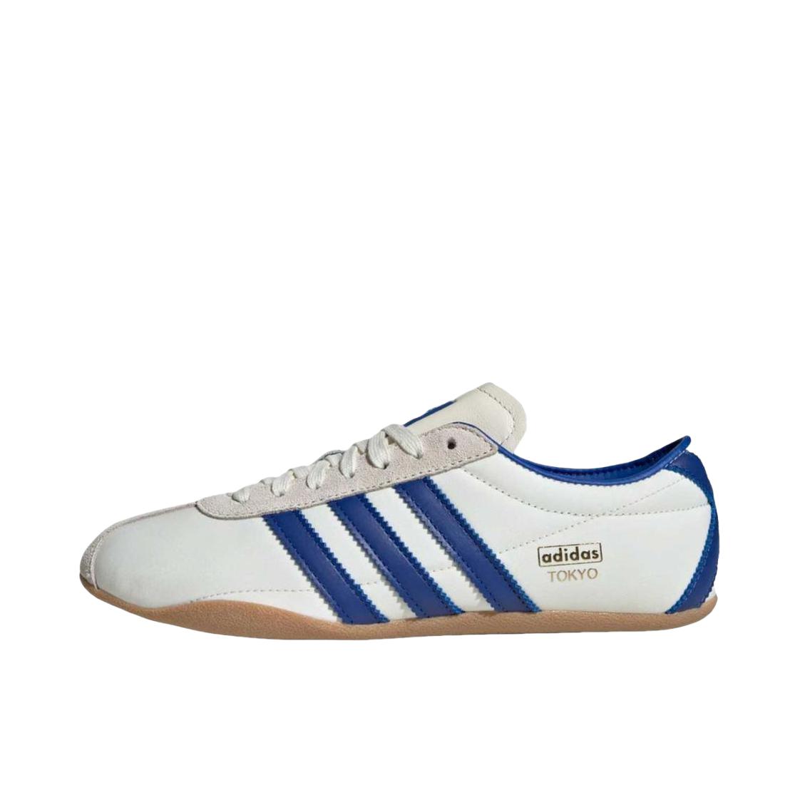 推荐商品：adidas Originals Tokyo 防滑耐磨 舒适低帮 圆头 平跟 复古 时尚百搭 运动休闲鞋 白色/蓝色