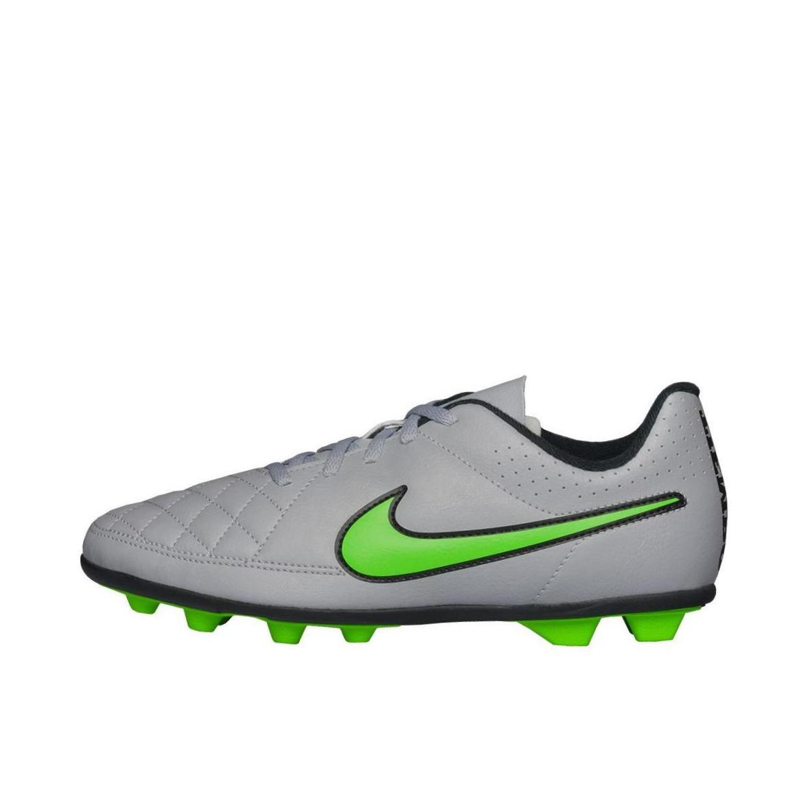 推荐商品：Nike Tiempo Rio 2 FG 低端 长钉 硬天然草场 足球鞋 大童/灰色/绿色 