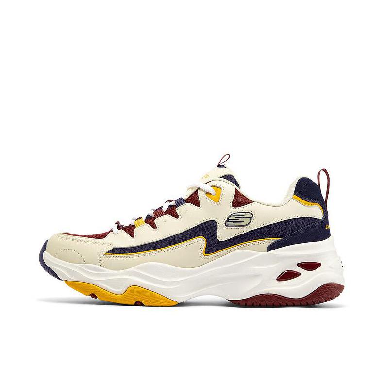 推荐商品：【赵露思同款】 Skechers/斯凯奇 D'Lites 4.0 老爹鞋 熊猫鞋 跑鞋 减震耐磨网面透气复古时尚增高厚底绑带运动休闲 白色/黑色/橙色
