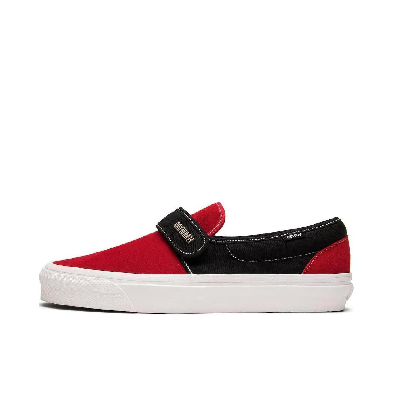 推荐商品：Vans/范斯 Classic Slip-on 防滑 简约 棋盘格 一脚蹬 百搭 休闲 帆布鞋 Fear of God/Red Fear of God联名/黑色/红色/白色