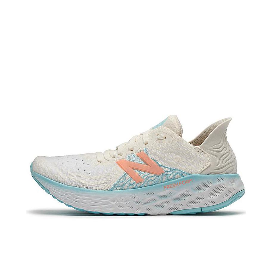 推荐商品：New Balance Fresh Foam W1080v10 跑鞋 缓震防滑耐磨轻便透气回弹网布百搭 女款/乳白/淡蓝