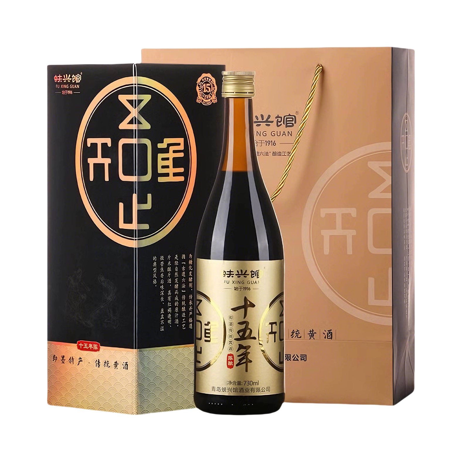 推荐商品：蚨兴馆 唯吾知足十五年陈酿 730ml 11.5度 黄酒 礼盒