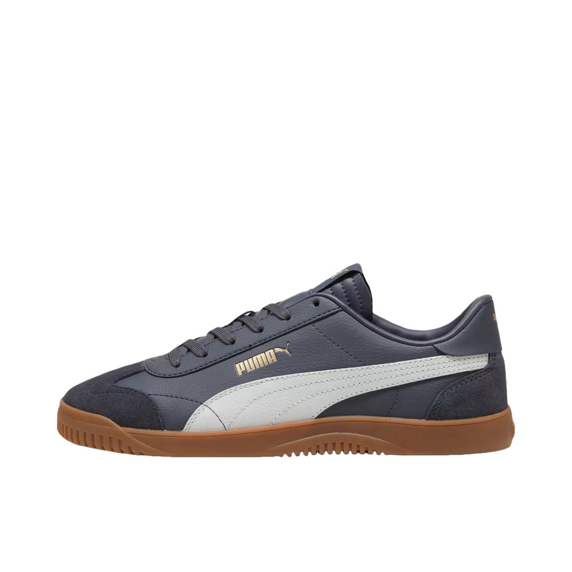 推荐商品：Puma/彪马 Club 5v5 板鞋 T头拼接复古百搭防滑耐磨薄底舒适缓震 灰色/金色