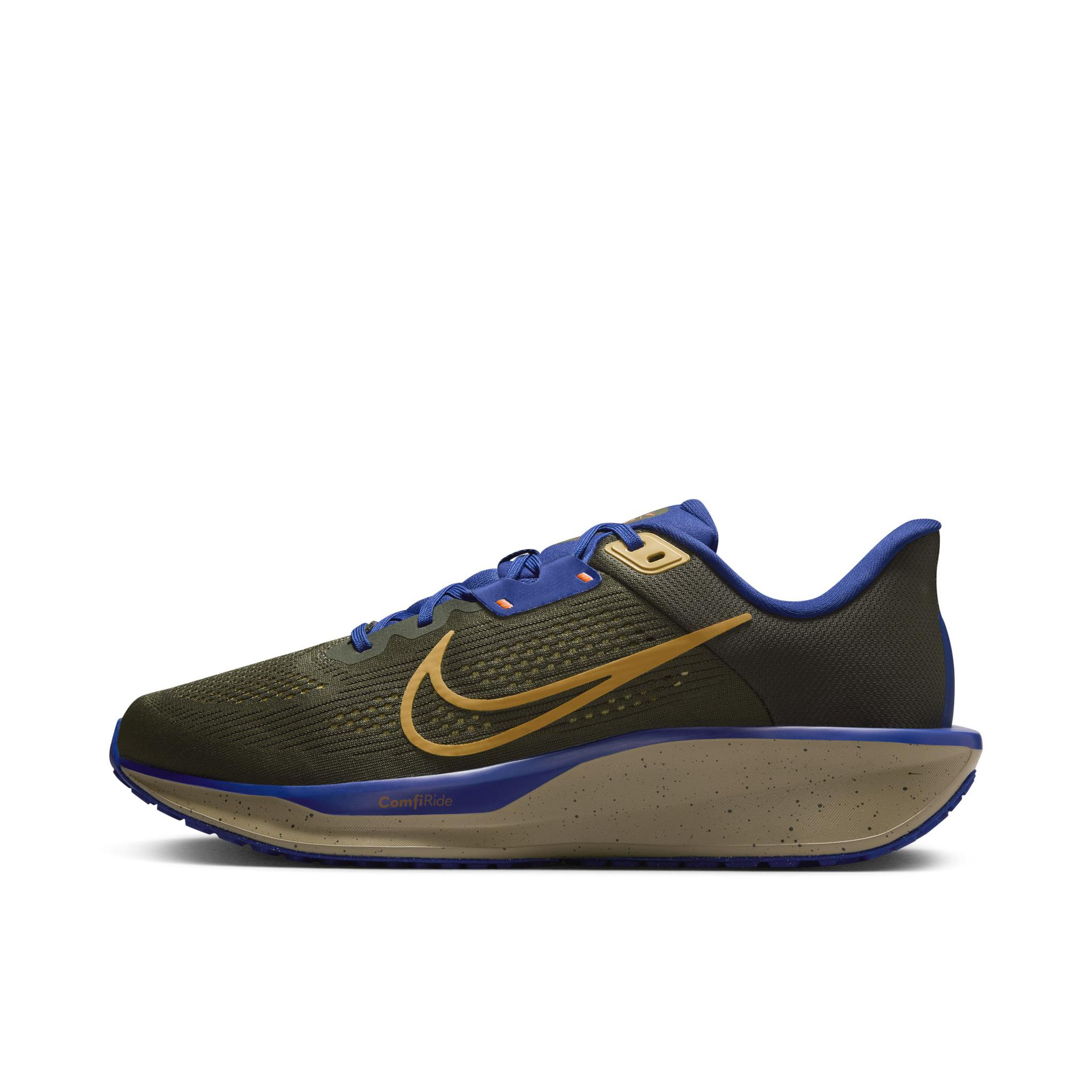 推荐商品：Nike QUEST 6 跑鞋 户外训练健身网面缓震支撑回弹运动轻便泡绵抓地耐用厚实 卡其绿/无限金/深宝蓝/橄榄绿/荷兰橙