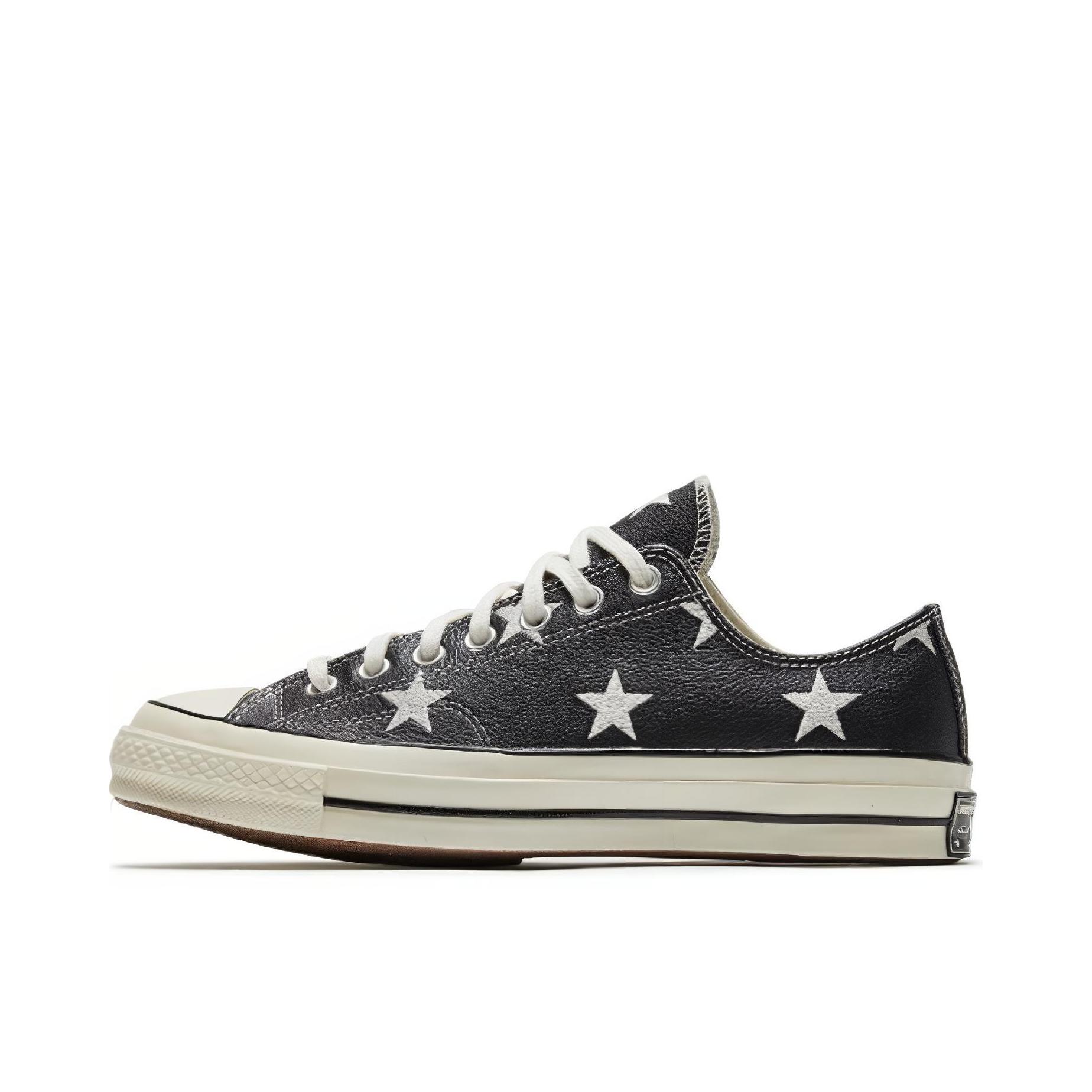 推荐商品：Converse/匡威 1970s 帆布鞋 圆头防滑经典复古轻便时尚拼接百搭 Black/Egret/White 白黑星星/皮革