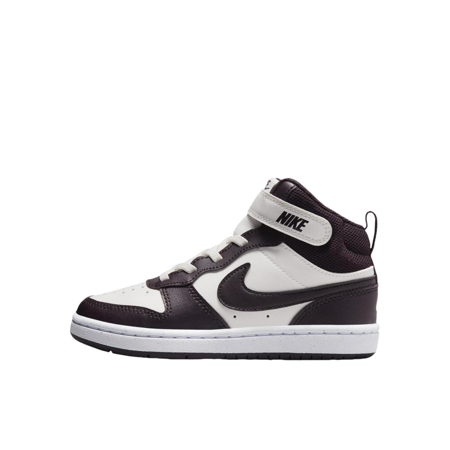 推荐商品：Nike Court Borough 2 魔术贴 减震回弹 支撑 耐磨透气 舒适休闲 防滑 运动 小白鞋 板鞋儿童 小童/帆白/暗调勃艮第酒红/白色