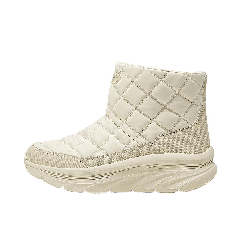 推荐商品：Skechers/斯凯奇 D'lux Walker 防滑耐磨 舒适缓震 高帮 厚底 简约 运动休闲鞋 女款/米白色
