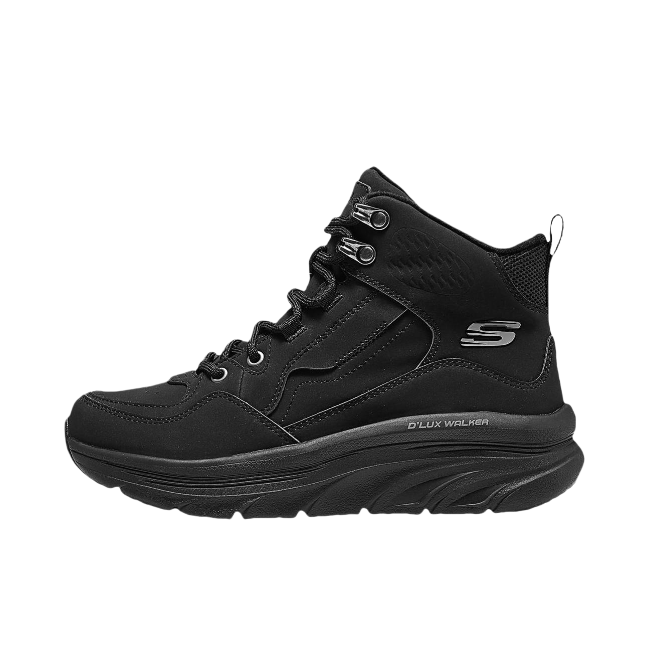推荐商品：Skechers/斯凯奇 高帮 舒适轻质 防滑耐磨 百搭复古 运动休闲鞋 167857 女款/全黑色
