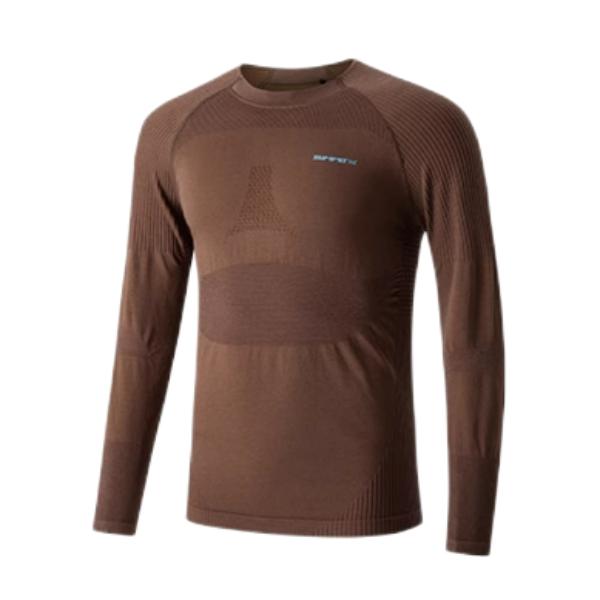 推荐商品：361°/361度  美利奴羊毛锦纶保暖修身羊毛圆领套头紧身衣 652443503 野马棕