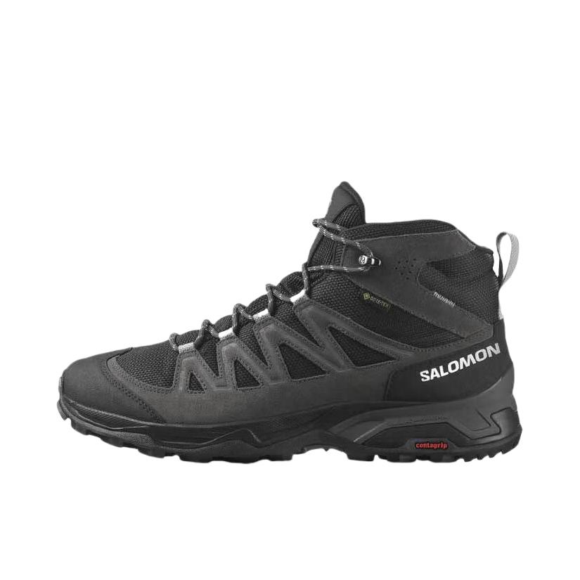 推荐商品：Salomon/萨洛蒙 X Ward 防滑耐磨 舒适减震 圆头稳定抓地 户外鞋 登山鞋 中帮/墨黑色
