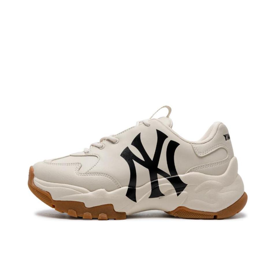 MLB Big Ball Chunky 老爹鞋 潮流复古厚底织物印刻支撑防滑耐磨时尚运动防水情侣学院风仿牛仔增高休闲韩系 褐色/棕色