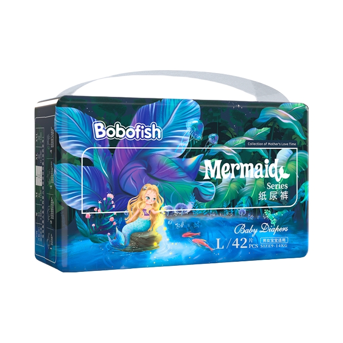 推荐商品：包包鱼/Bobofish mermaid婴儿纸尿裤L码 尿不湿