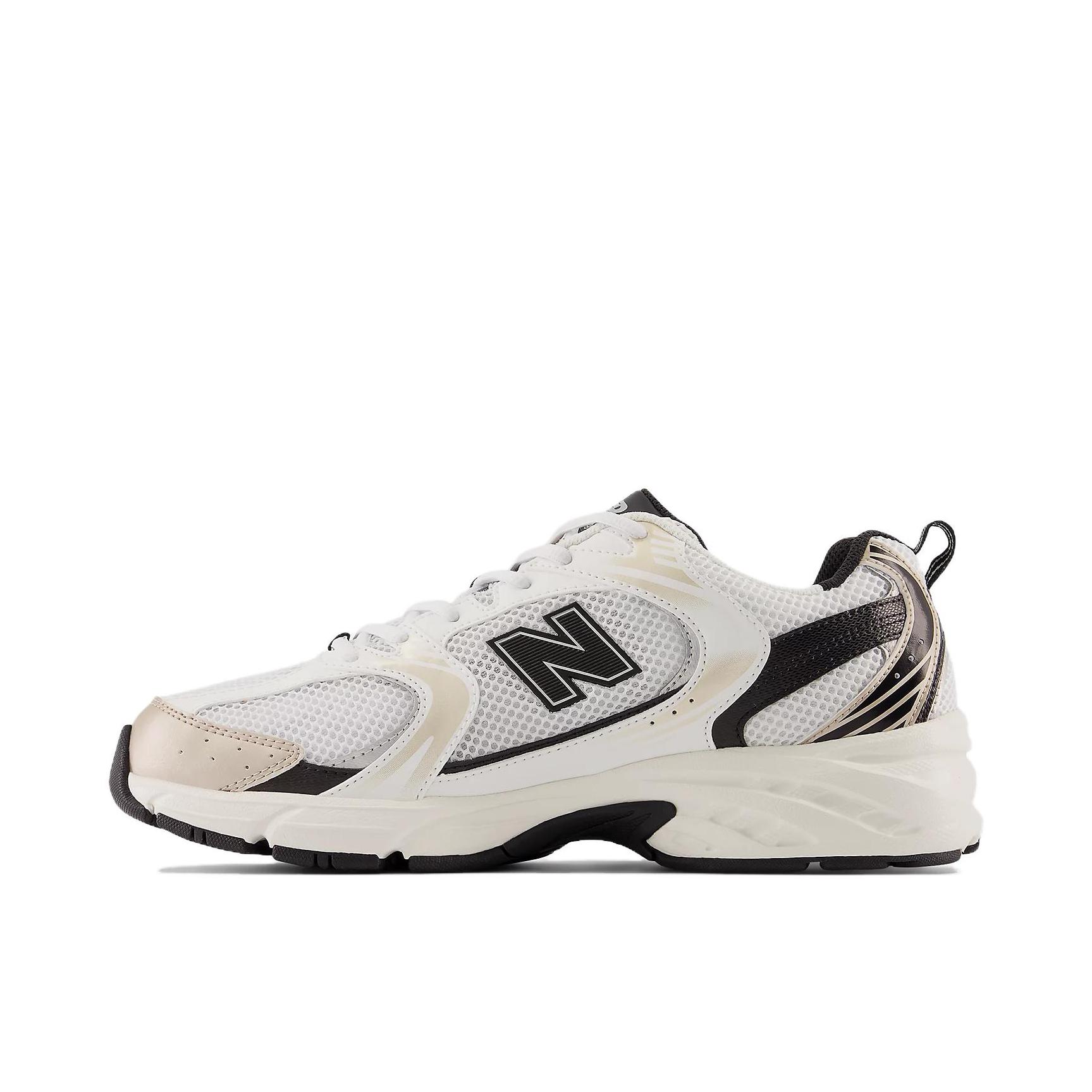 推荐商品：New Balance MR530 跑鞋 圆头经典拼接复古缓震防滑耐磨网面透气支撑 白色/玫瑰金/黑色