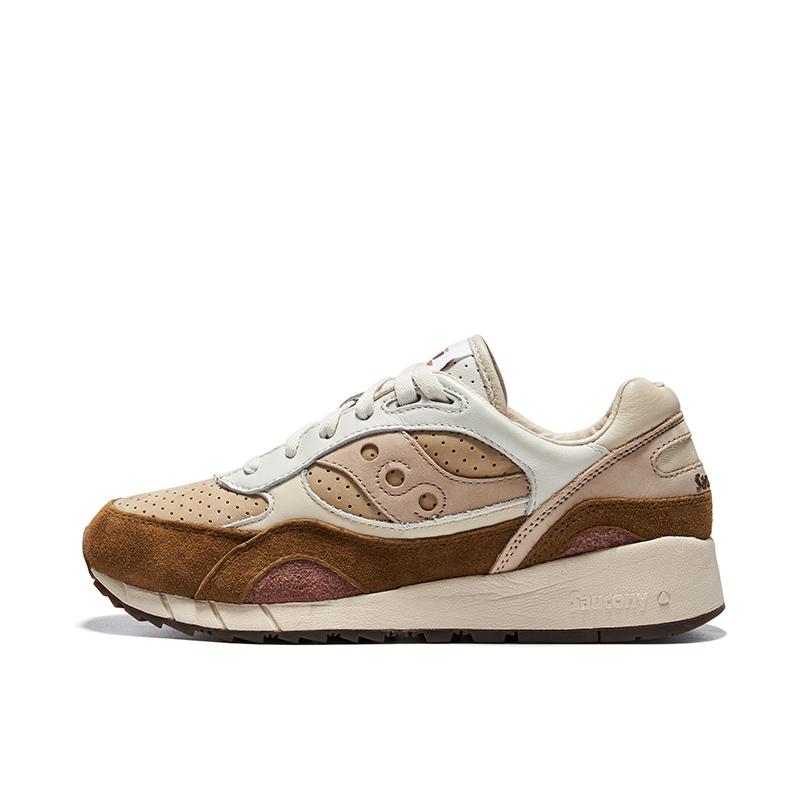 推荐商品：Saucony/索康尼 Shadow 6000 经典复古 防滑耐磨 舒适休闲 透气 防水 织物 运动 跑鞋 白色/咖啡色