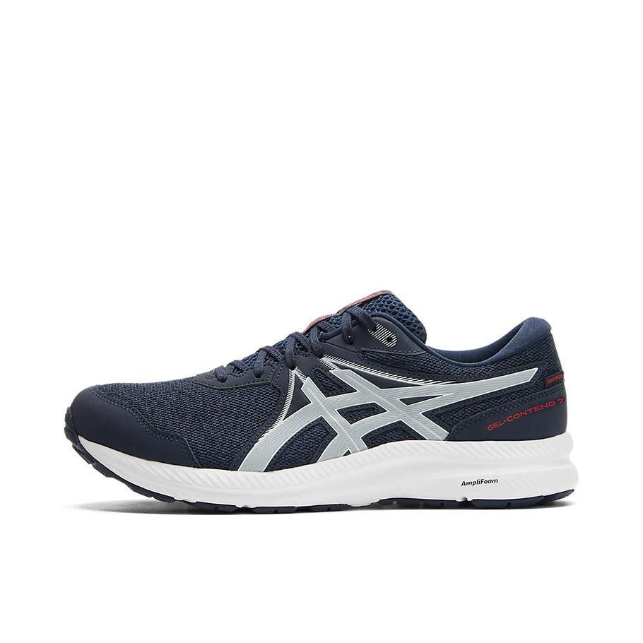 推荐商品：Asics/亚瑟士 Gel-Contend 7 跑鞋 缓震回弹入门级短跑运动平跟轻便 午夜蓝/灰色