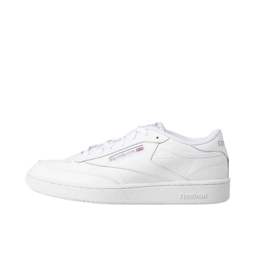 推荐商品：Reebok/锐步 Club C 85 经典复古 防滑耐磨 防水 运动 脏脏鞋 板鞋 低帮/白色/灰色